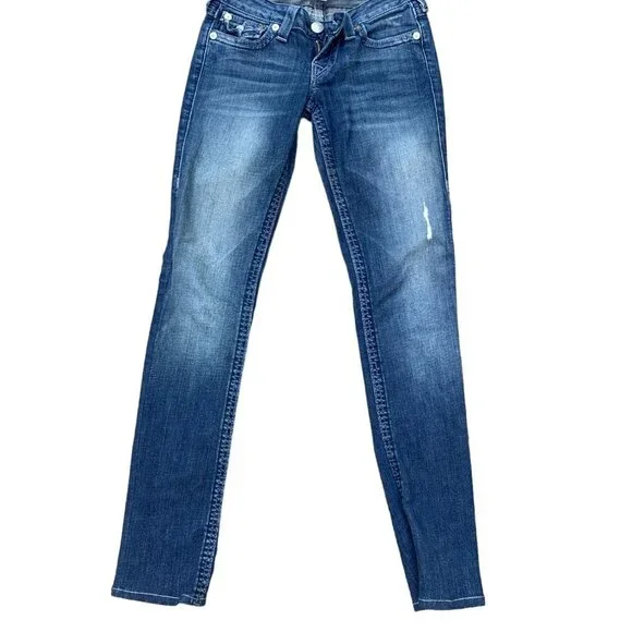 Vintage True Religion Jeans Size 25 STRAIGHT Blue - Picture 4 of 5